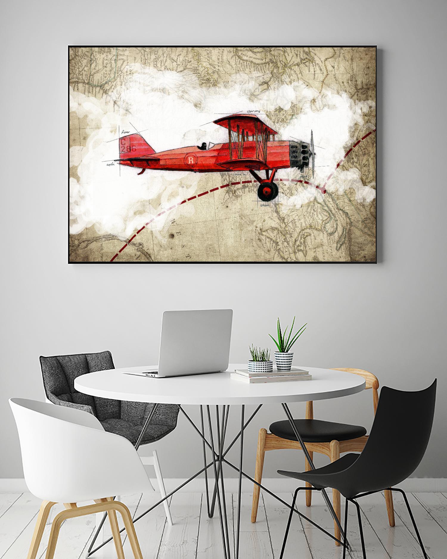 Biplane 3 by GraphINC Studio on GIANT ART - multicolor vintage