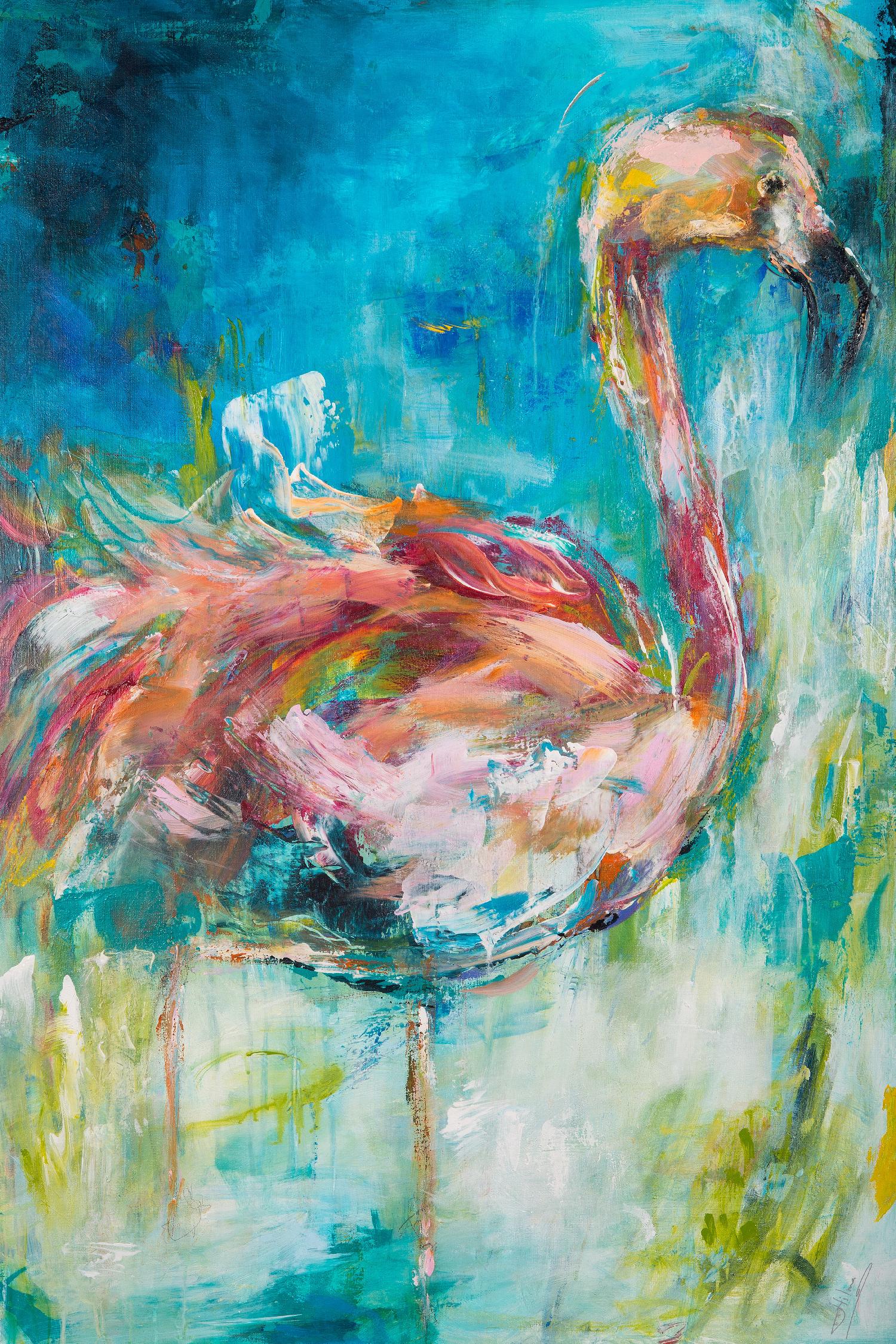 Pretty in Pink No. 1 by Hilma Koelman on GIANT ART - multicolor animals; contemporary