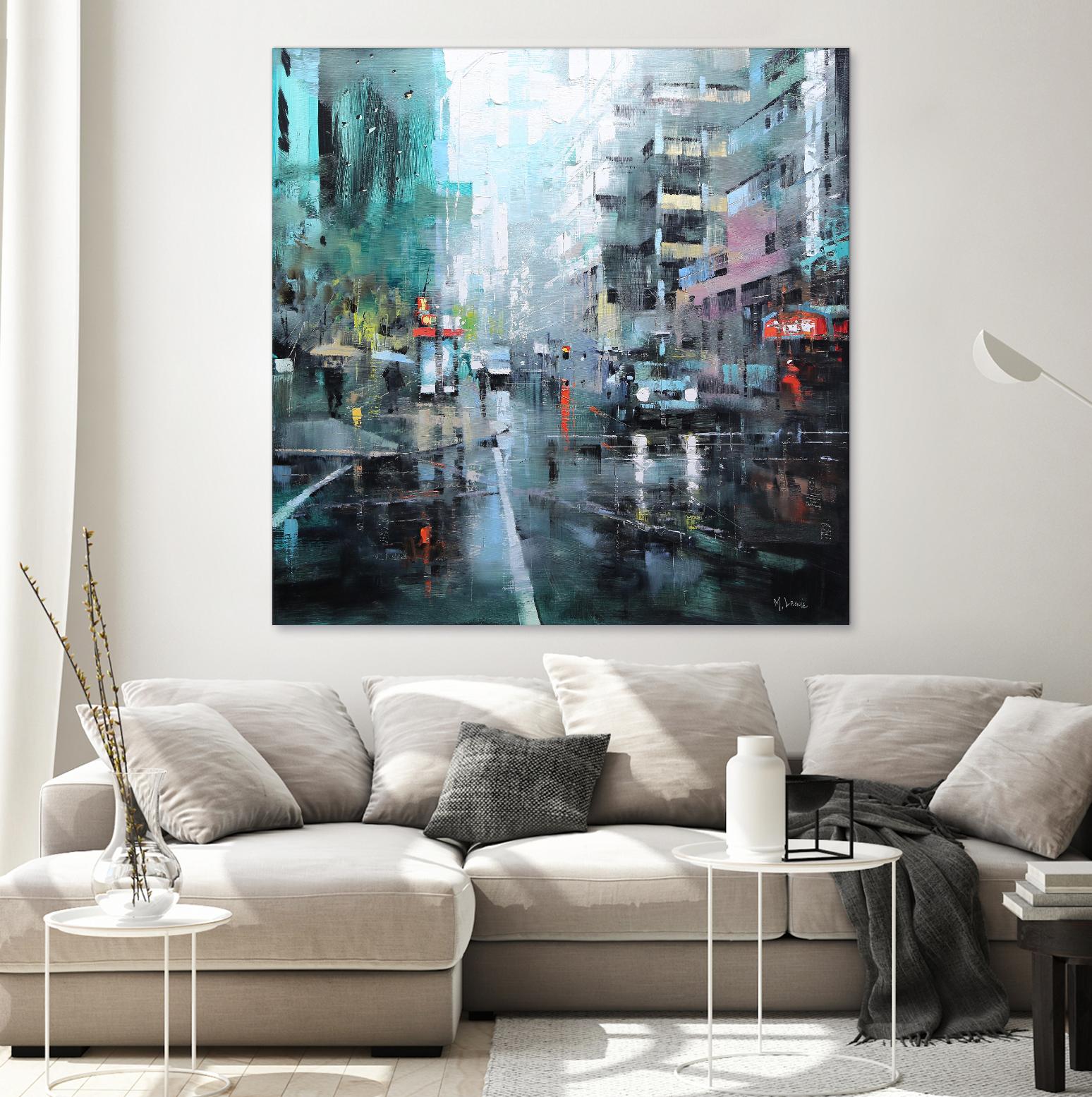 Montreal Turquoise Rain by Mark Lague on GIANT ART - multicolor landscapes