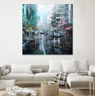 Montreal Turquoise Rain by Mark Lague on GIANT ART - multicolor landscapes