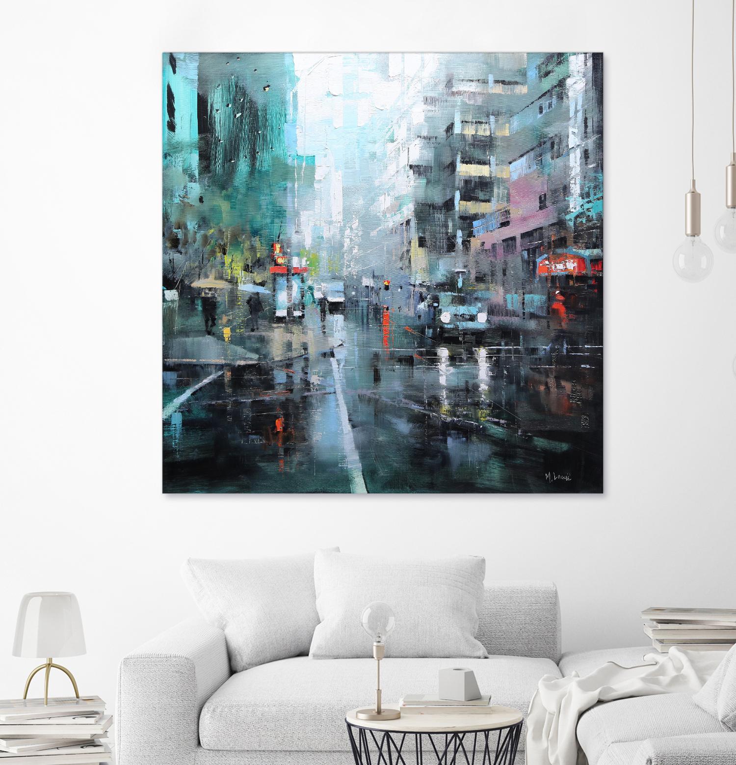 Montreal Turquoise Rain by Mark Lague on GIANT ART - multicolor landscapes