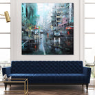 Montreal Turquoise Rain by Mark Lague on GIANT ART - multicolor landscapes