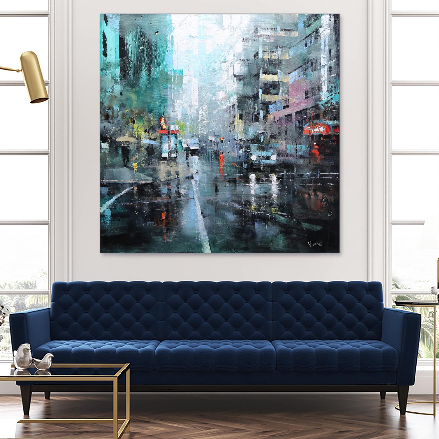Montreal Turquoise Rain by Mark Lague on GIANT ART - multicolor landscapes