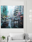 Montreal Turquoise Rain by Mark Lague on GIANT ART - multicolor landscapes