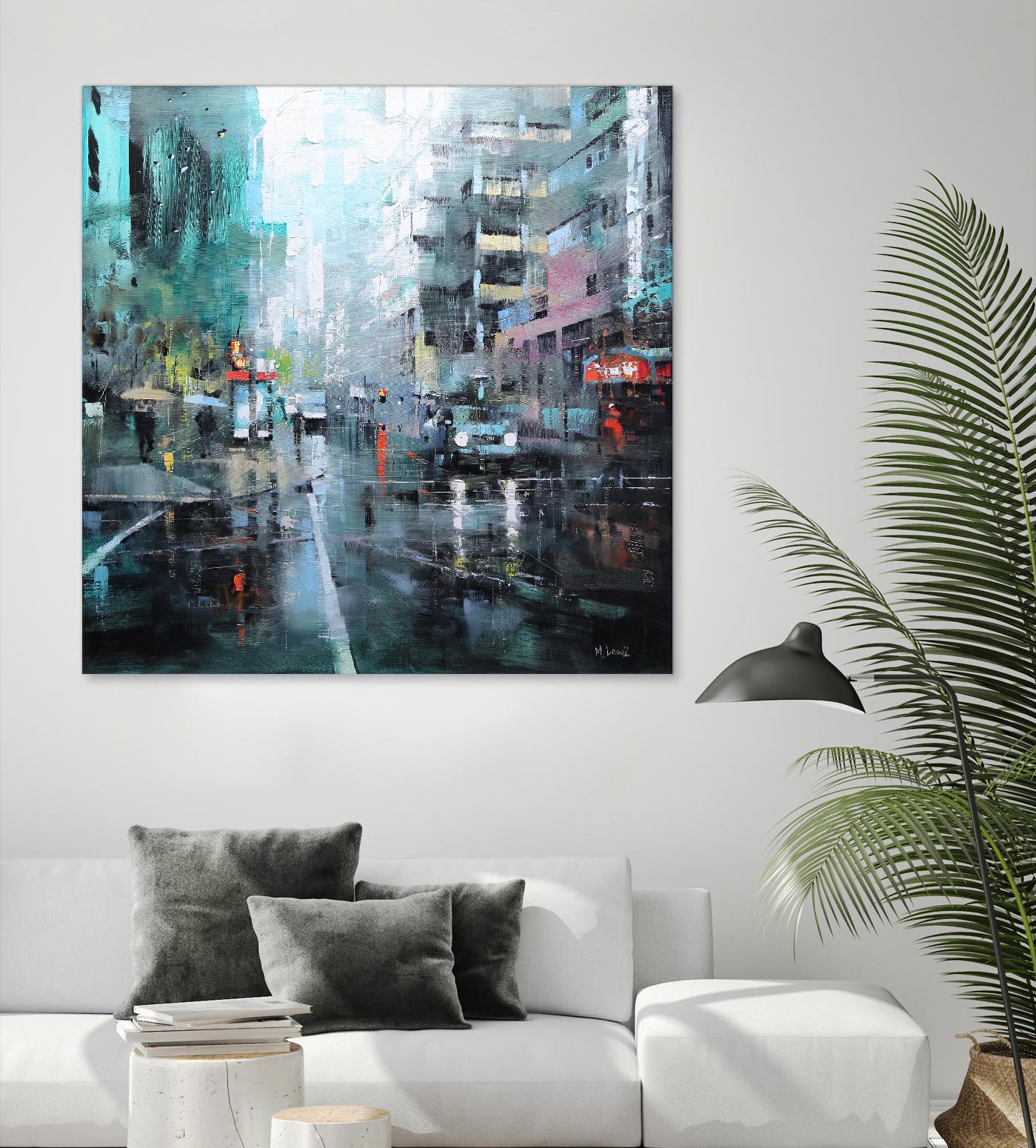 Montreal Turquoise Rain by Mark Lague on GIANT ART - multicolor landscapes