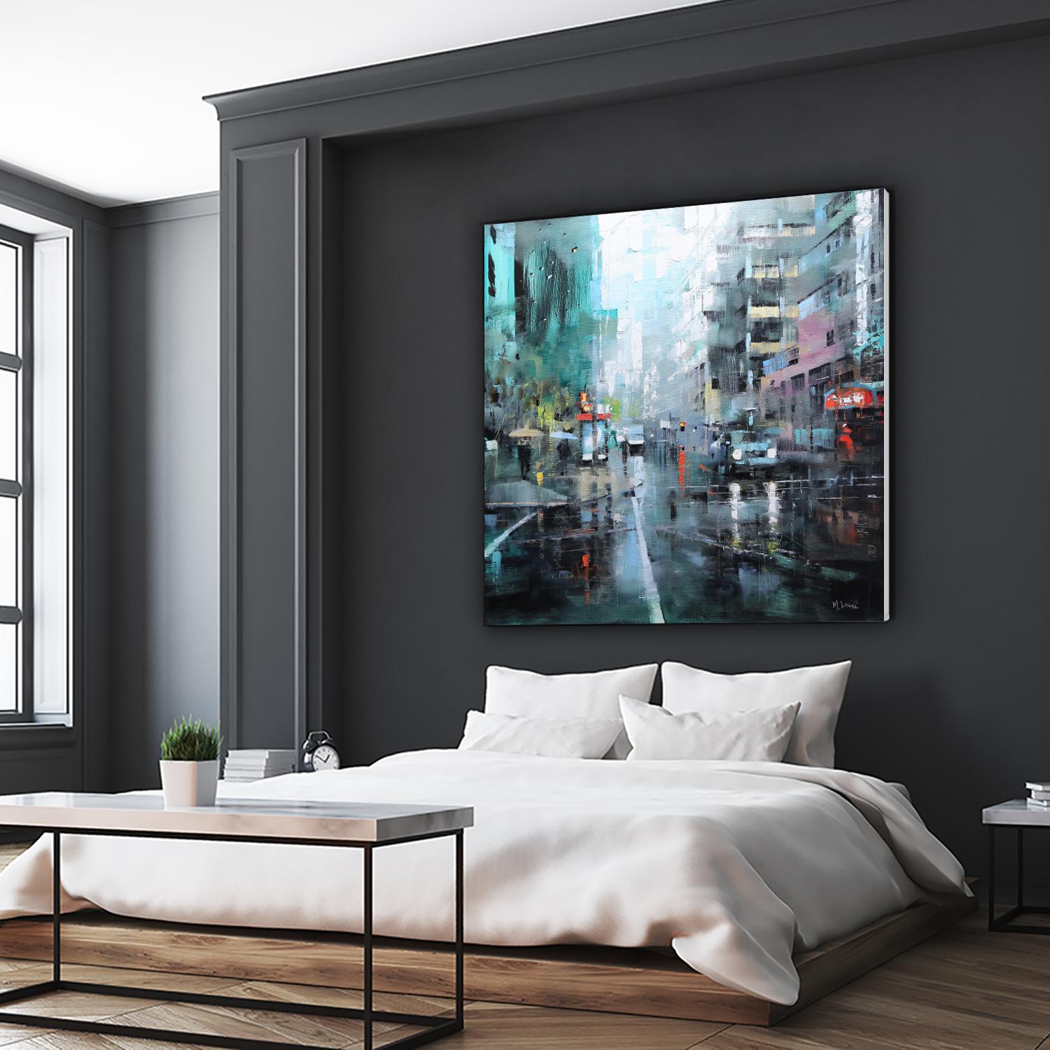 Montreal Turquoise Rain by Mark Lague on GIANT ART - multicolor landscapes