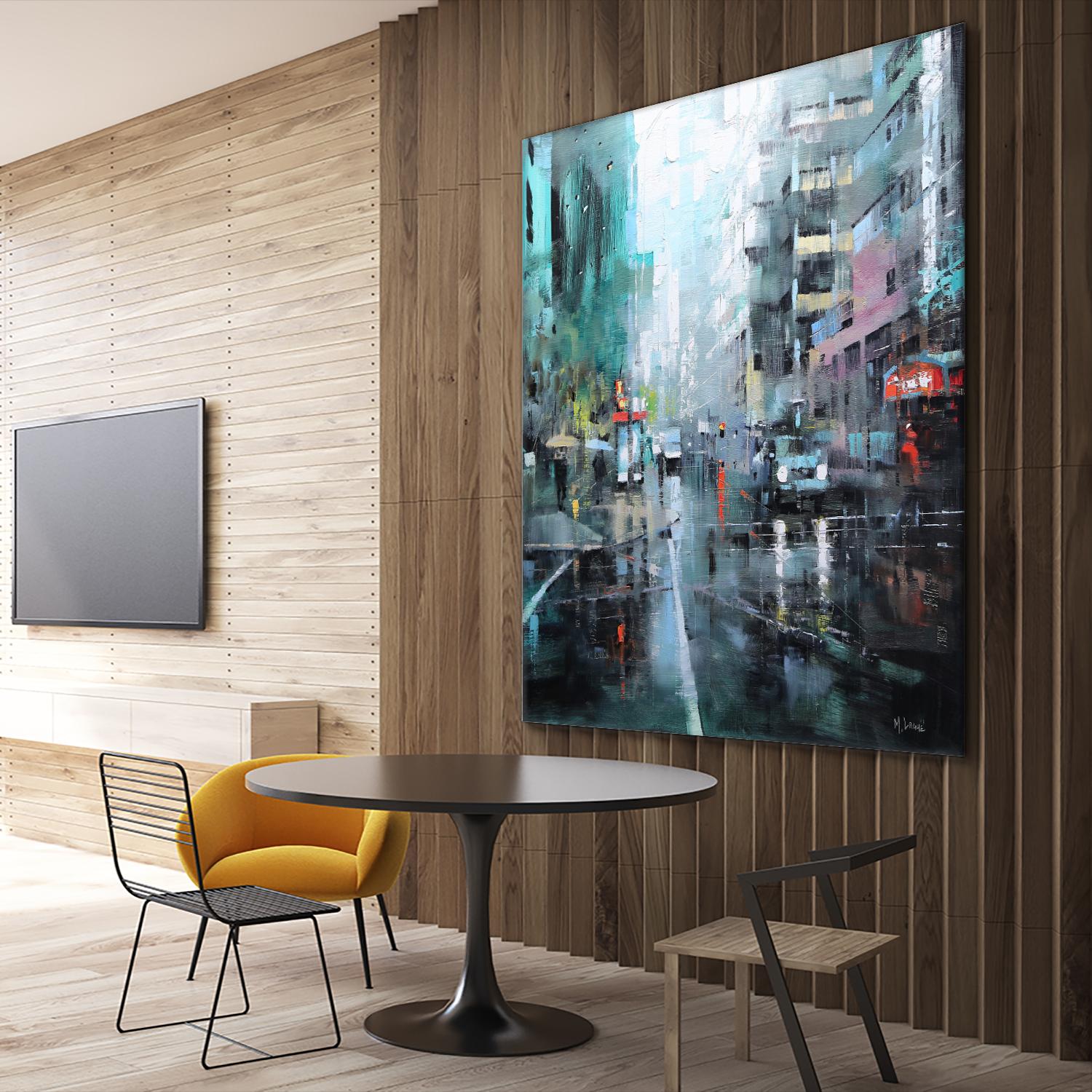 Montreal Turquoise Rain by Mark Lague on GIANT ART - multicolor landscapes