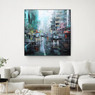 Montreal Turquoise Rain by Mark Lague on GIANT ART - multicolor landscapes