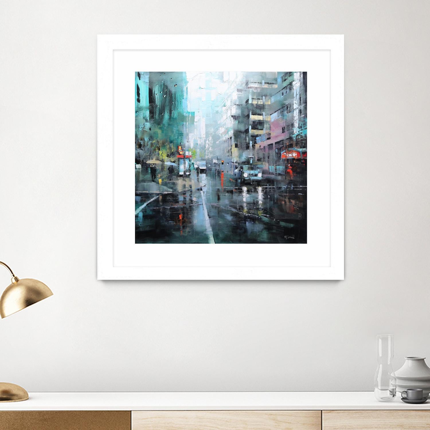 Montreal Turquoise Rain by Mark Lague on GIANT ART - multicolor landscapes