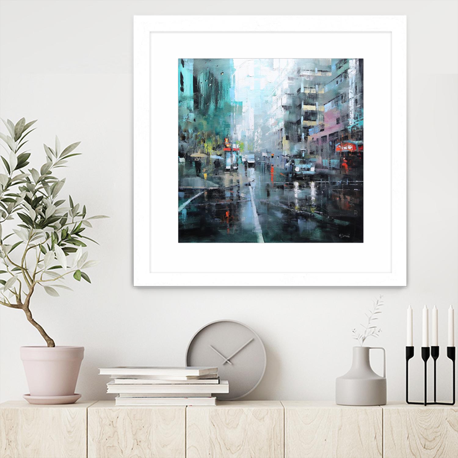 Montreal Turquoise Rain by Mark Lague on GIANT ART - multicolor landscapes