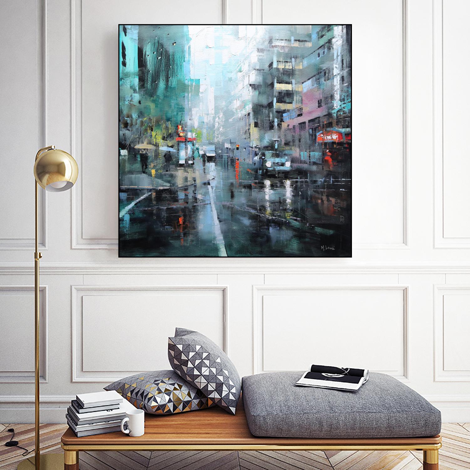 Montreal Turquoise Rain by Mark Lague on GIANT ART - multicolor landscapes