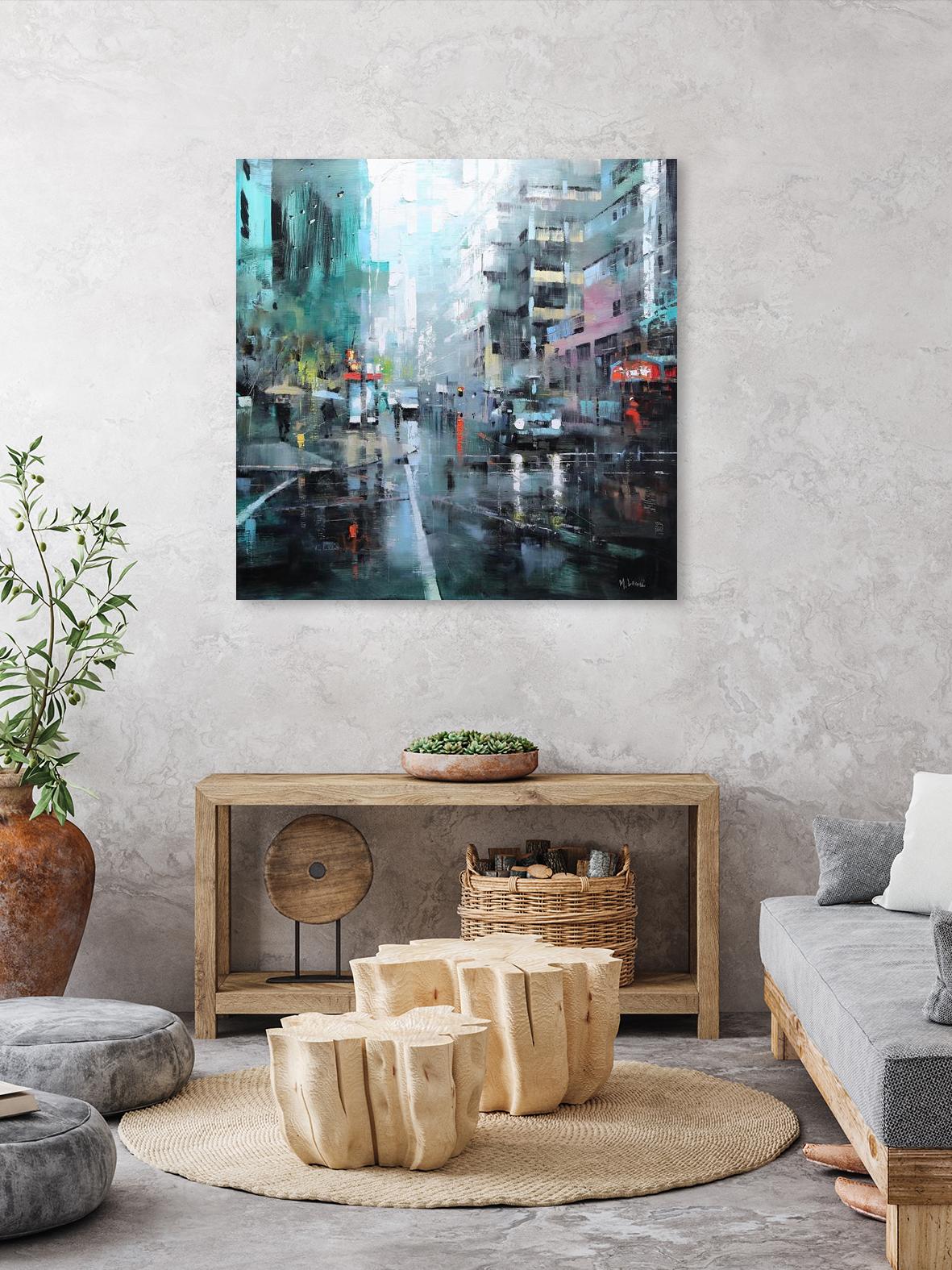 Montreal Turquoise Rain by Mark Lague on GIANT ART - multicolor landscapes