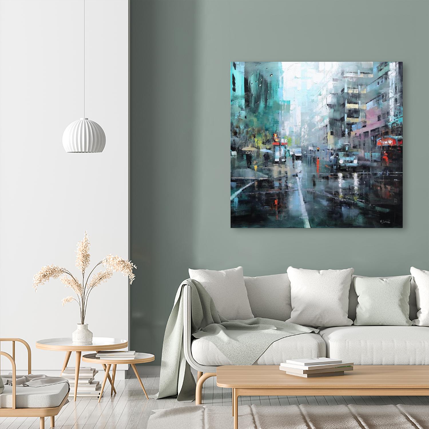 Montreal Turquoise Rain by Mark Lague on GIANT ART - multicolor landscapes