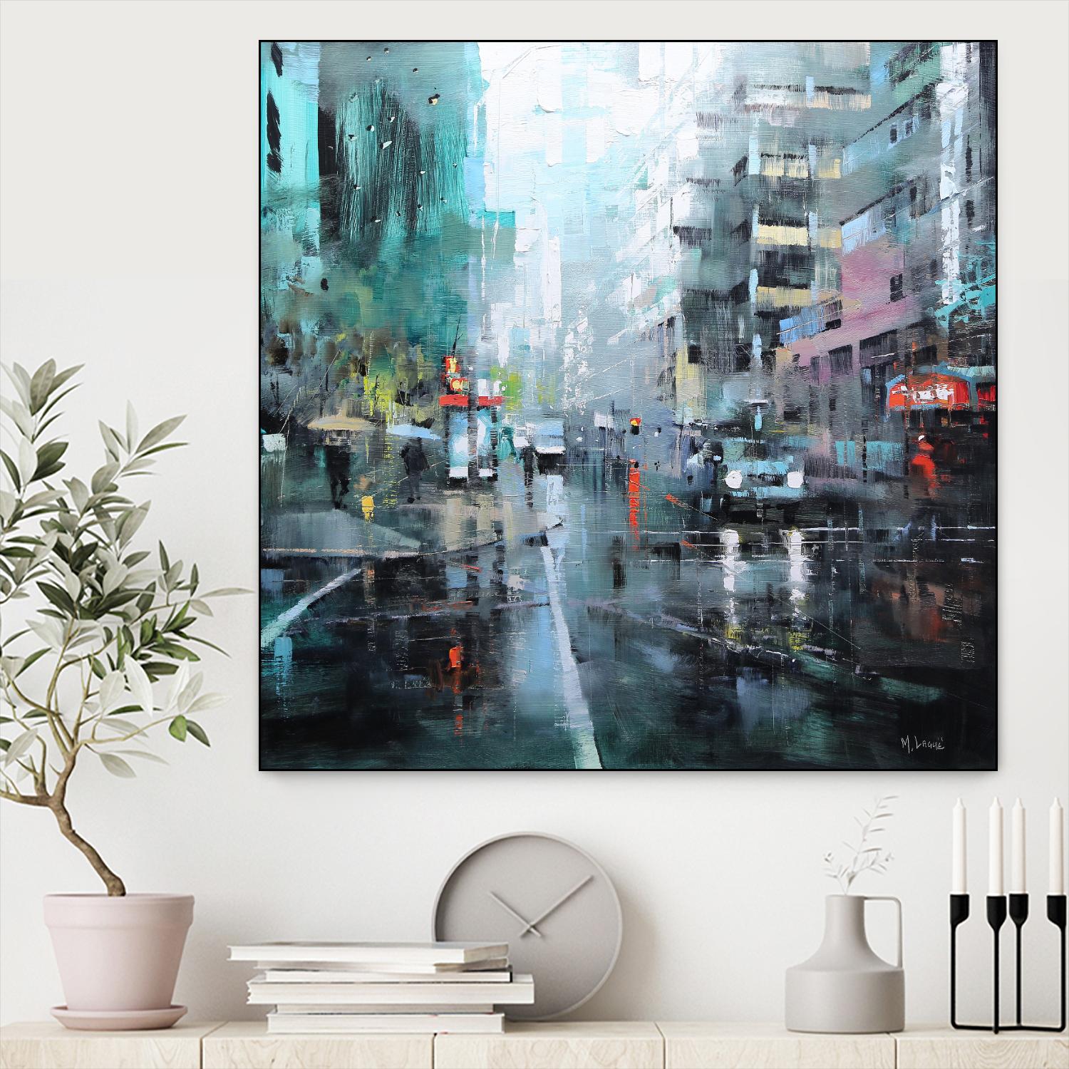Montreal Turquoise Rain by Mark Lague on GIANT ART - multicolor landscapes