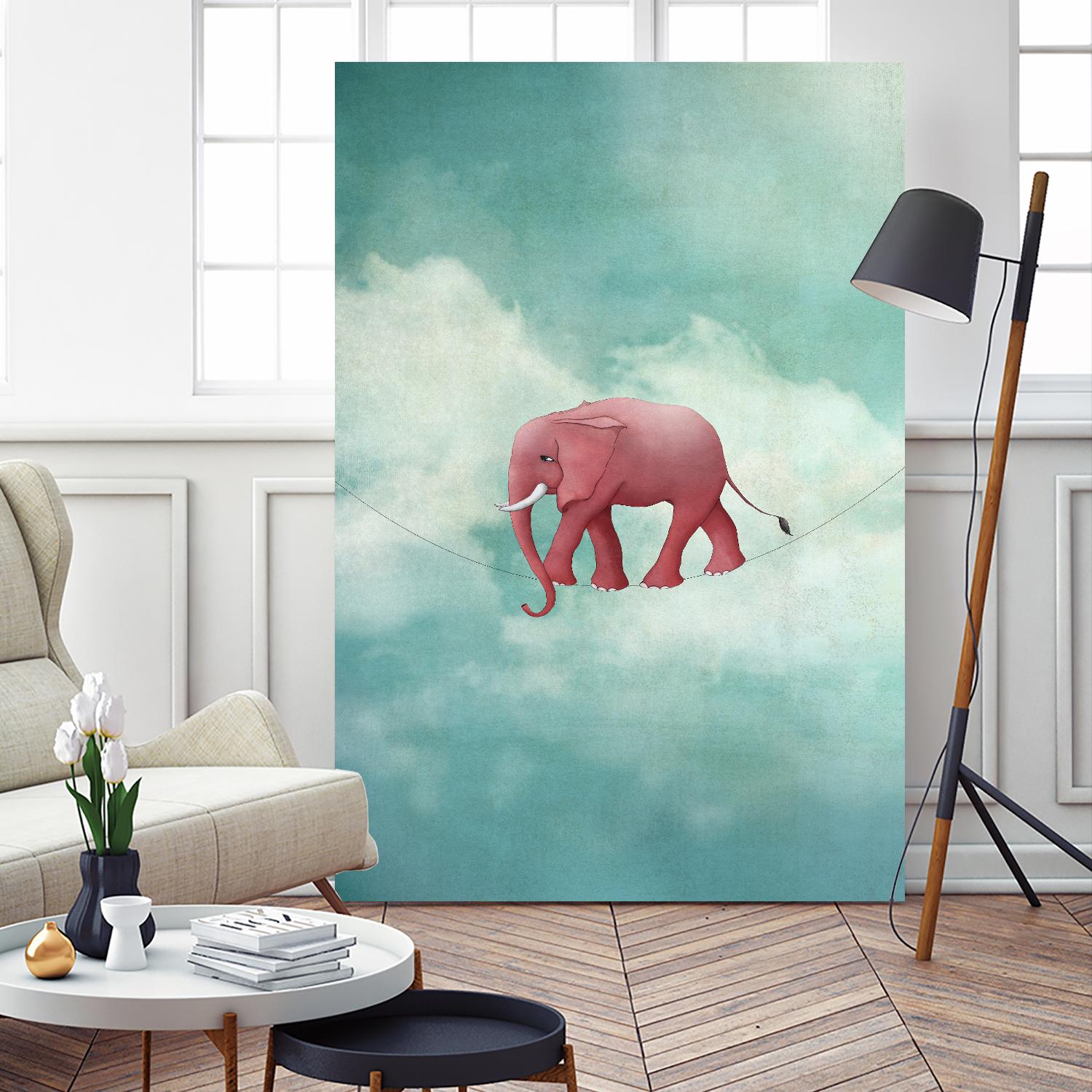Walking on a Thin Line by Maja Lindberg on GIANT ART - multicolor urban/pop surrealism; children; animals