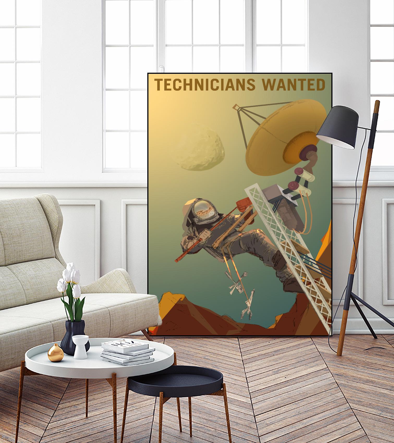 Technicians Wanted by NASA on GIANT ART - multicolor novelty