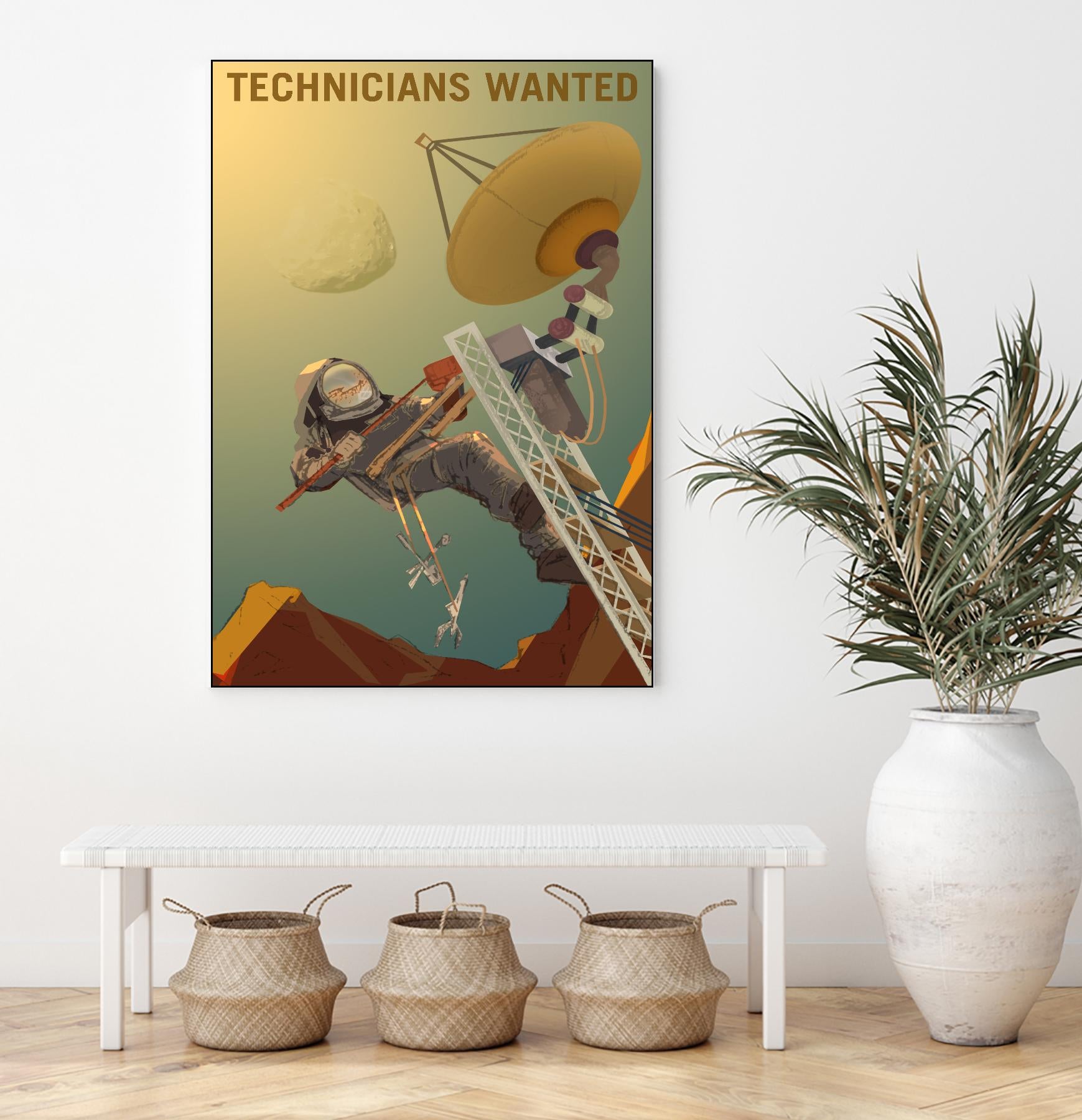 Technicians Wanted by NASA on GIANT ART - multicolor novelty