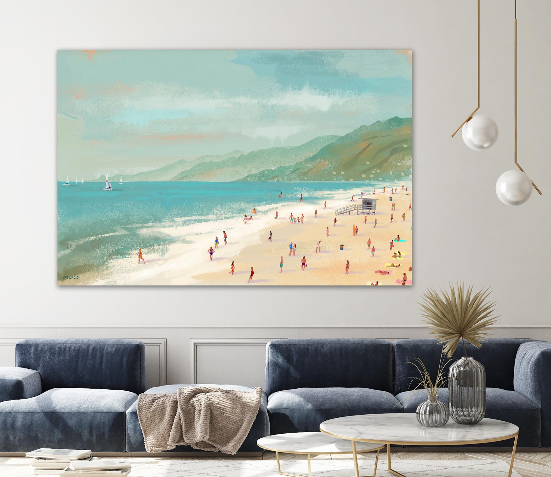 Santa Monica Beach by Pete Oswald on GIANT ART - multicolor coastal; landscapes