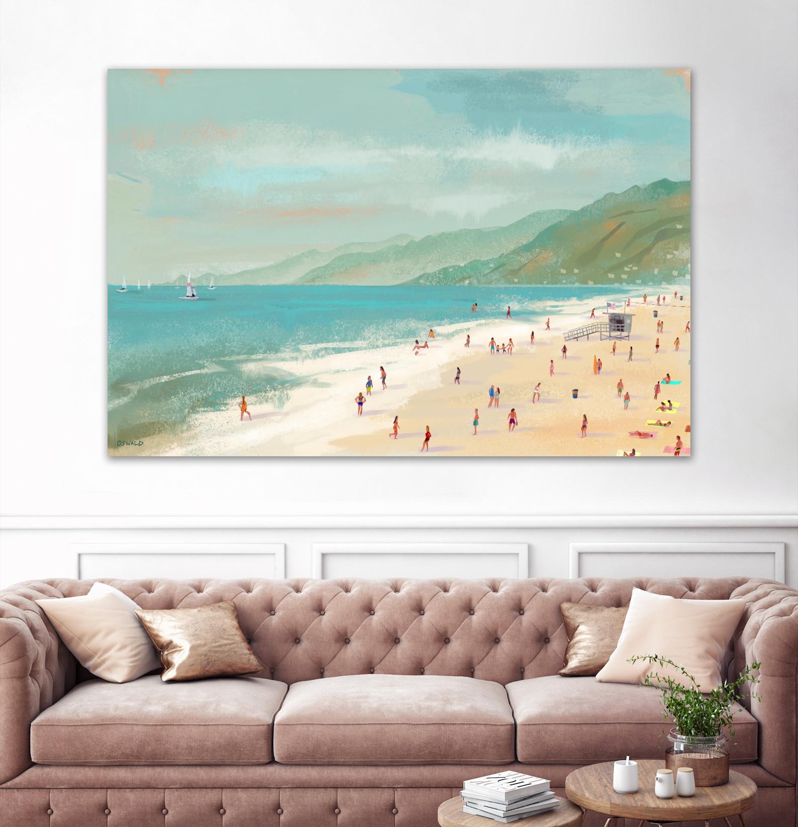 Santa Monica Beach by Pete Oswald on GIANT ART - multicolor coastal; landscapes