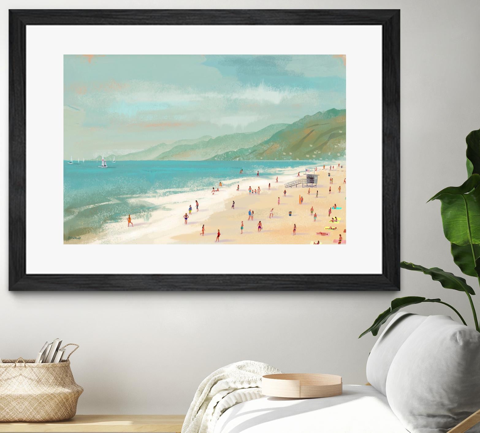 Santa Monica Beach by Pete Oswald on GIANT ART - multicolor coastal; landscapes
