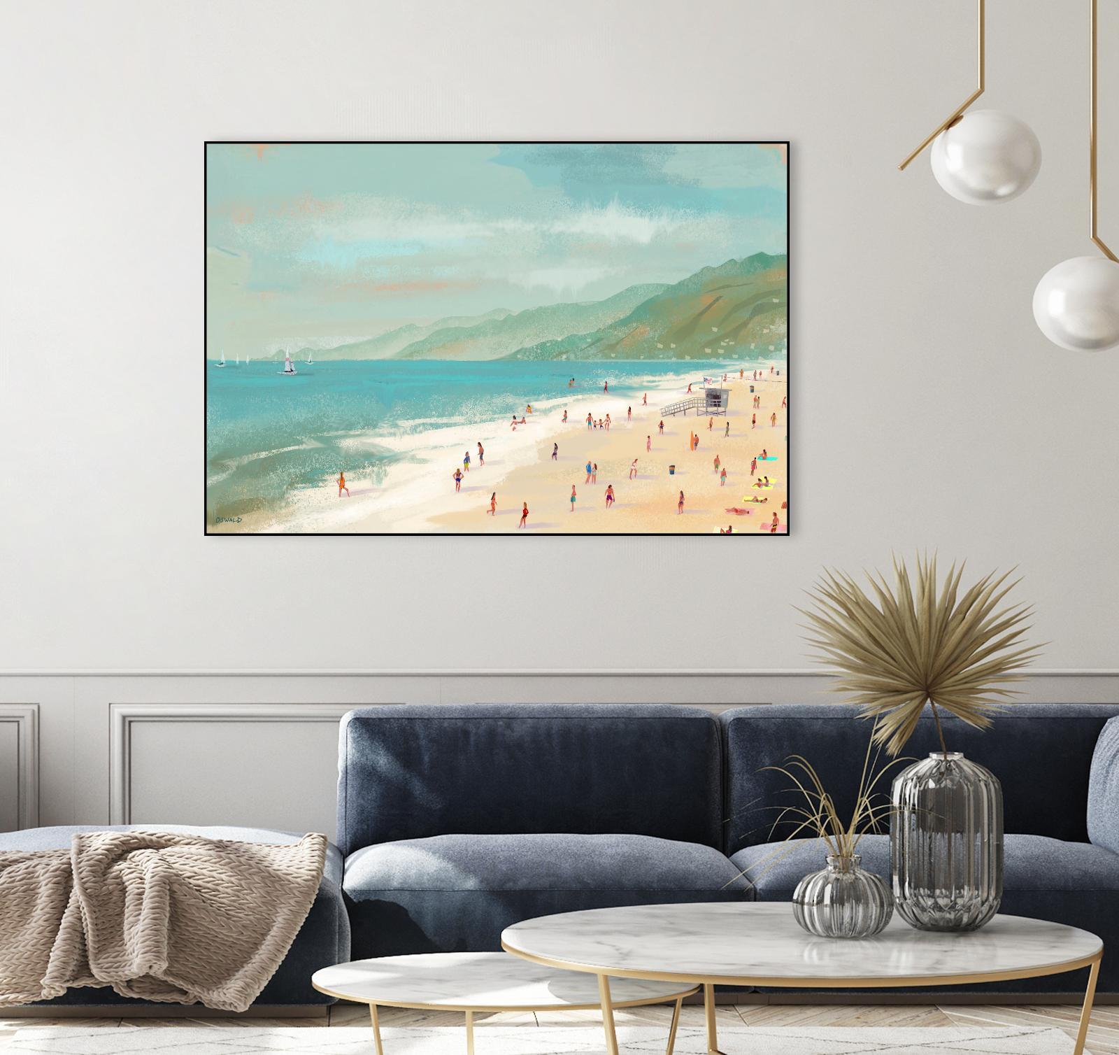 Santa Monica Beach by Pete Oswald on GIANT ART - multicolor coastal; landscapes