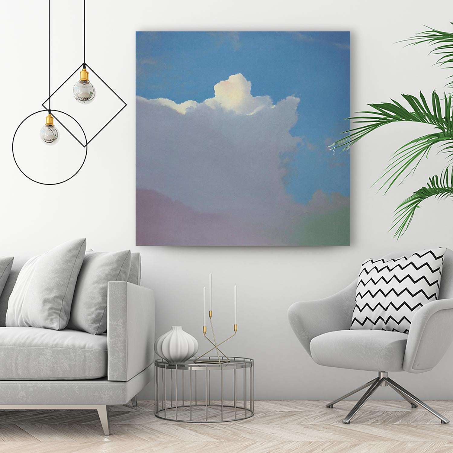 Sundae by Cap Pannell on GIANT ART - blue, yellow contemporary, landscapes, clouds