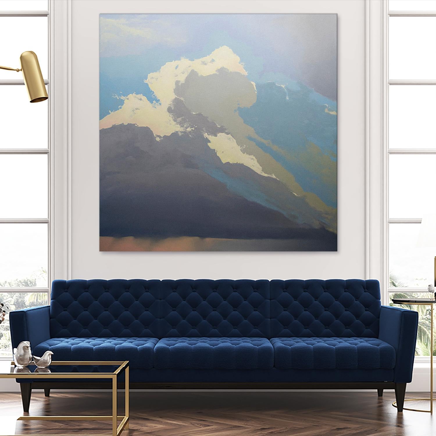 Storm over Chisos by Cap Pannell on GIANT ART - blue, white contemporary, landscapes, clouds, storms