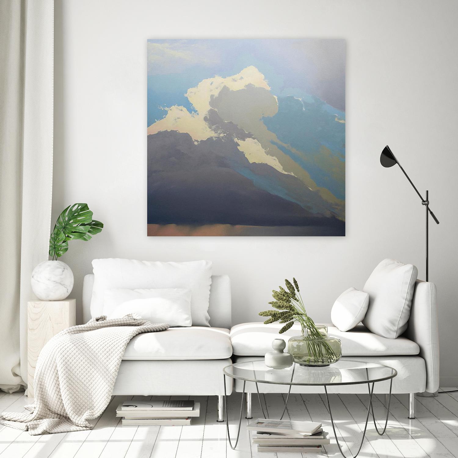 Storm over Chisos by Cap Pannell on GIANT ART - blue, white contemporary, landscapes, clouds, storms