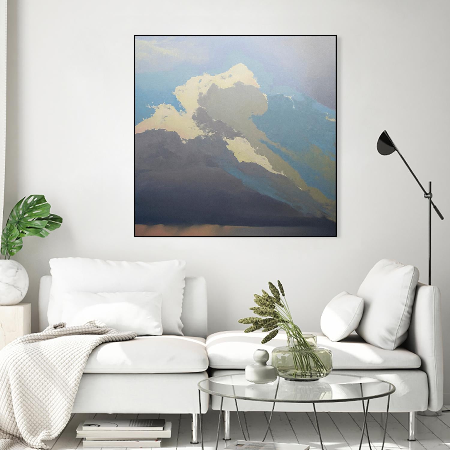 Storm over Chisos by Cap Pannell on GIANT ART - blue, white contemporary, landscapes, clouds, storms