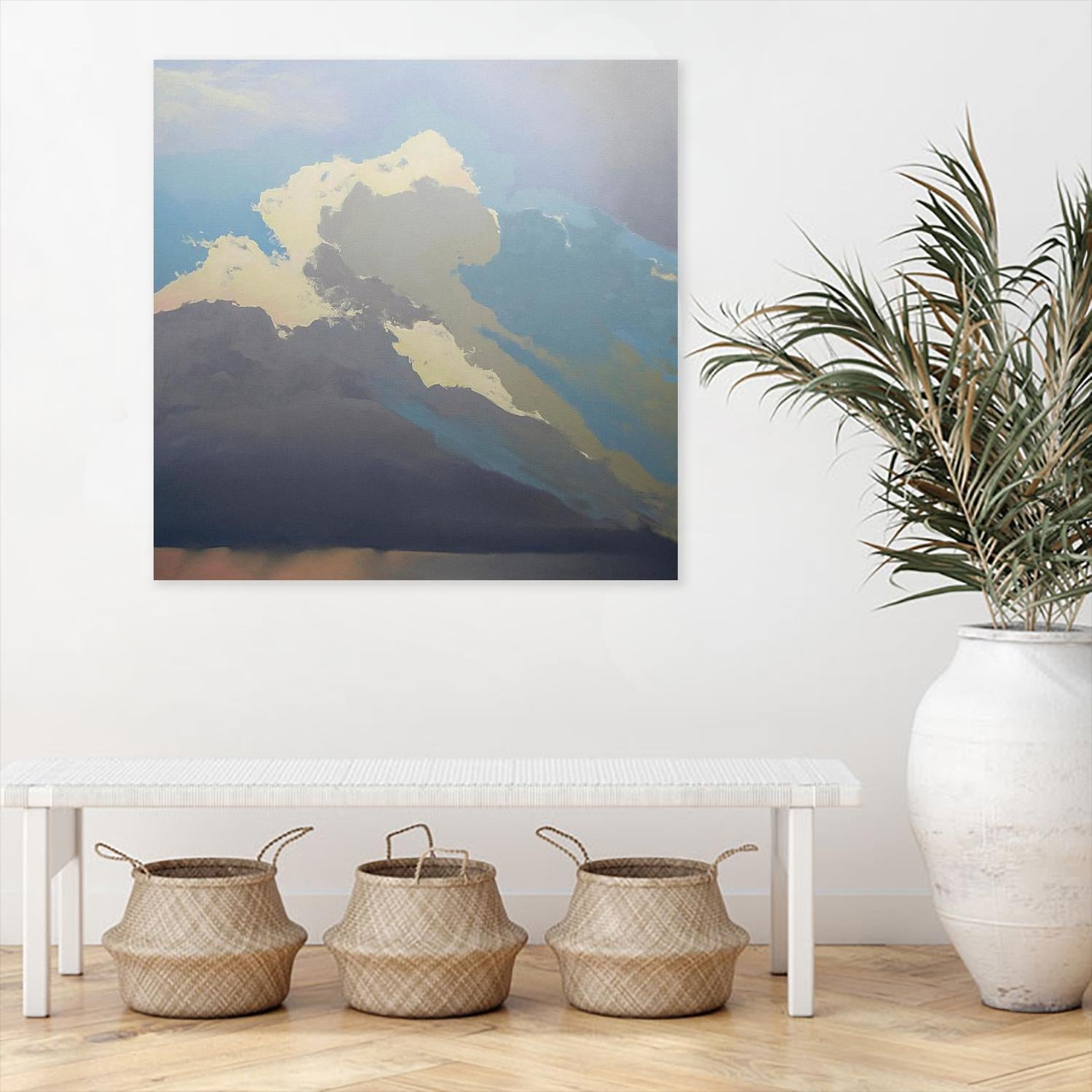 Storm over Chisos by Cap Pannell on GIANT ART - blue, white contemporary, landscapes, clouds, storms