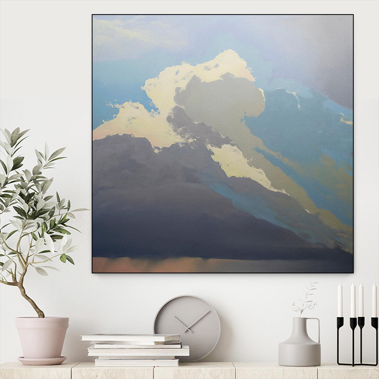 Storm over Chisos by Cap Pannell on GIANT ART - blue, white contemporary, landscapes, clouds, storms