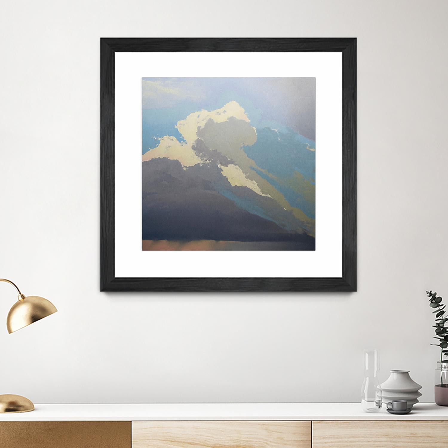 Storm over Chisos by Cap Pannell on GIANT ART - blue, white contemporary, landscapes, clouds, storms