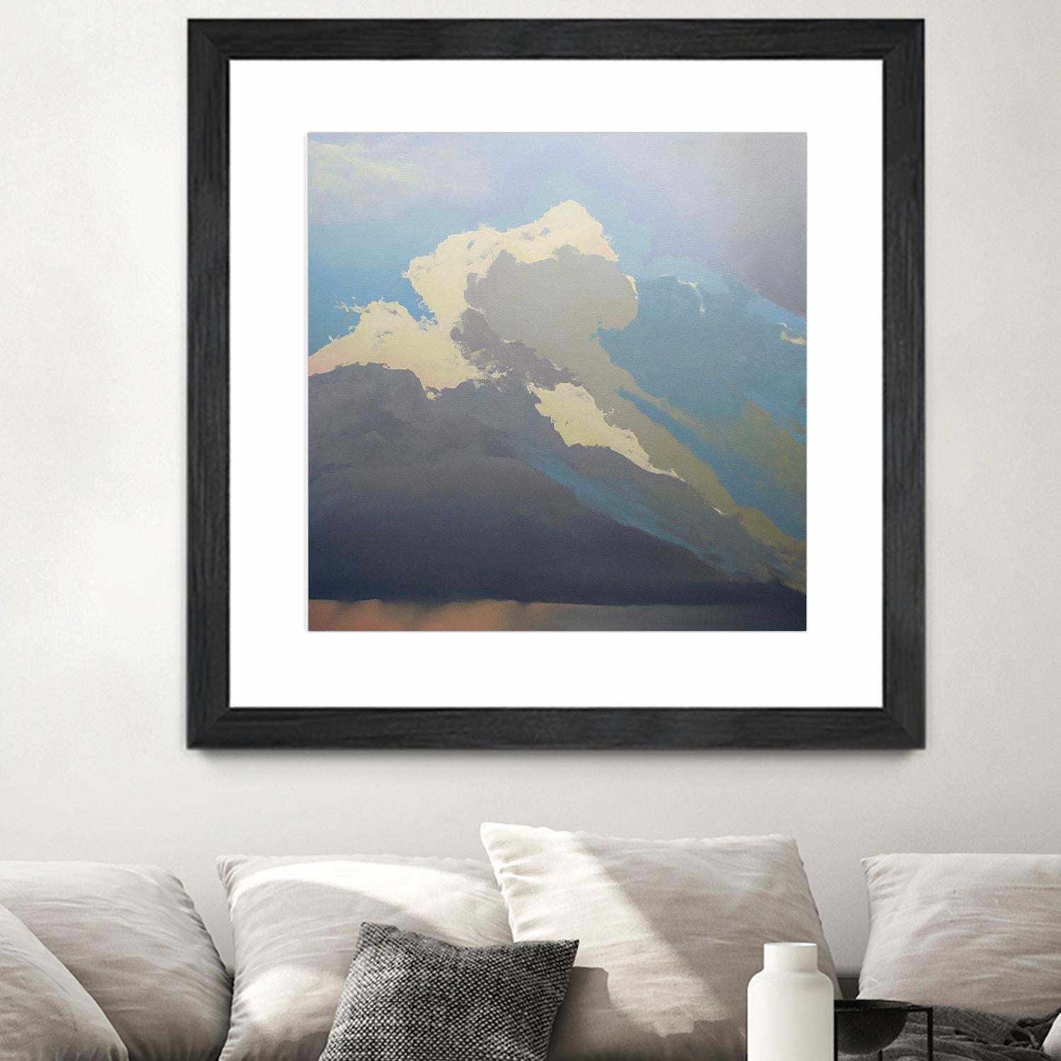 Storm over Chisos by Cap Pannell on GIANT ART - blue, white contemporary, landscapes, clouds, storms