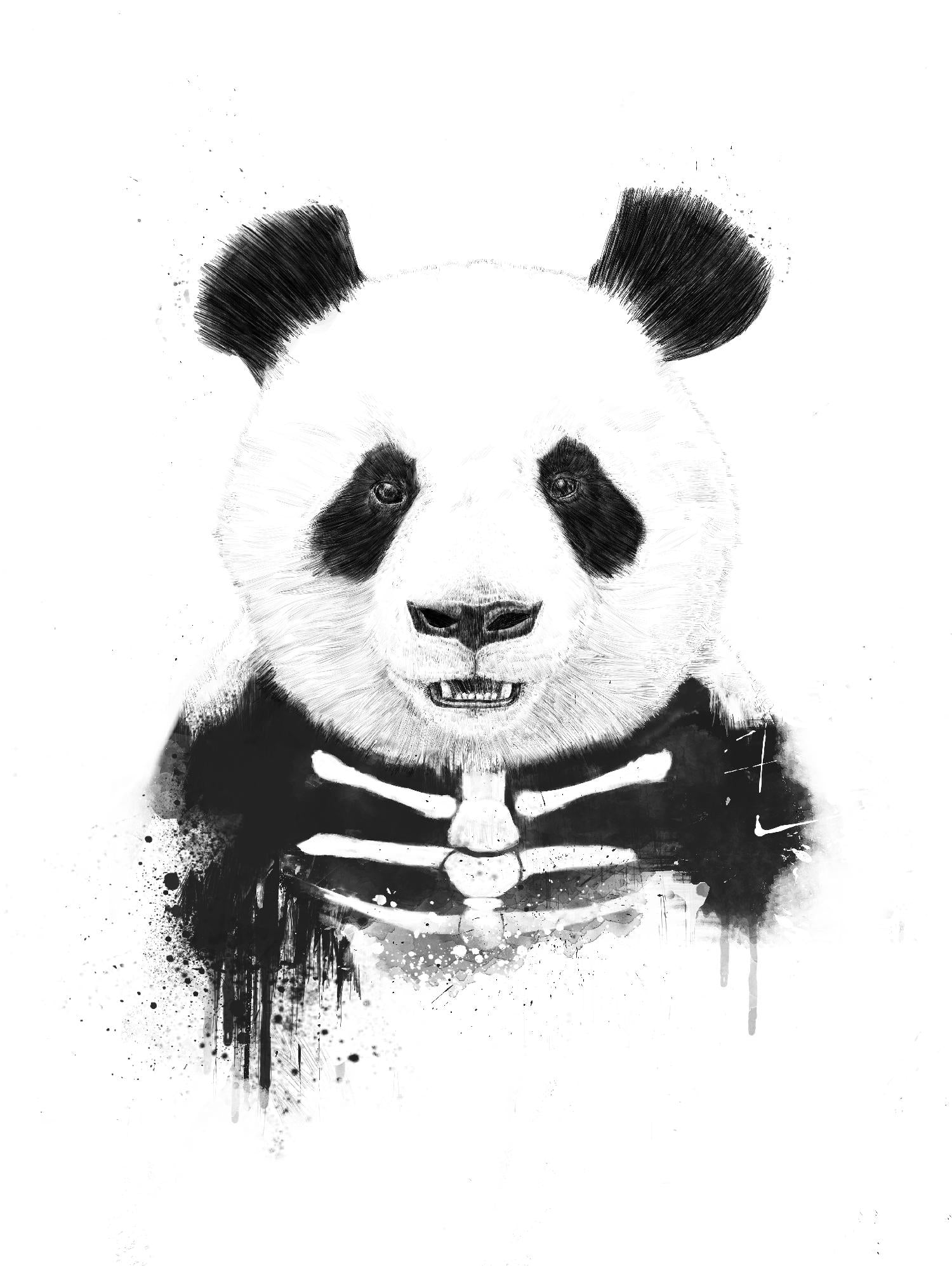 Zombie Panda by Balazs Solti on GIANT ART - white animals