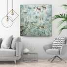 Stags in Mist by Dawn Stacey on GIANT ART - multicolor contemporary; animals