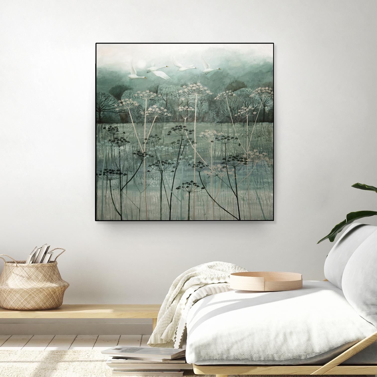 Swans Flying High by Dawn Stacey on GIANT ART - multicolor contemporary