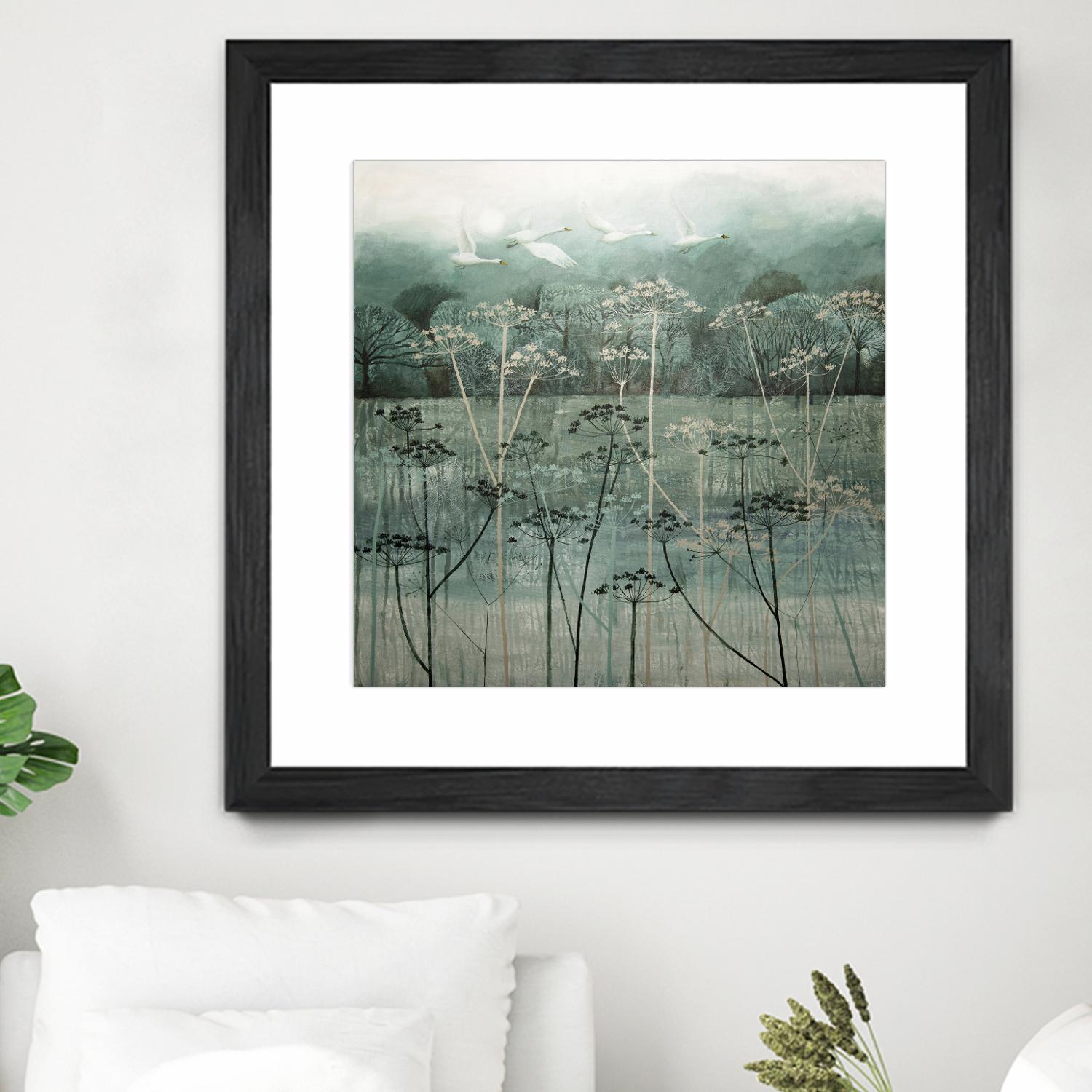 Swans Flying High by Dawn Stacey on GIANT ART - multicolor contemporary