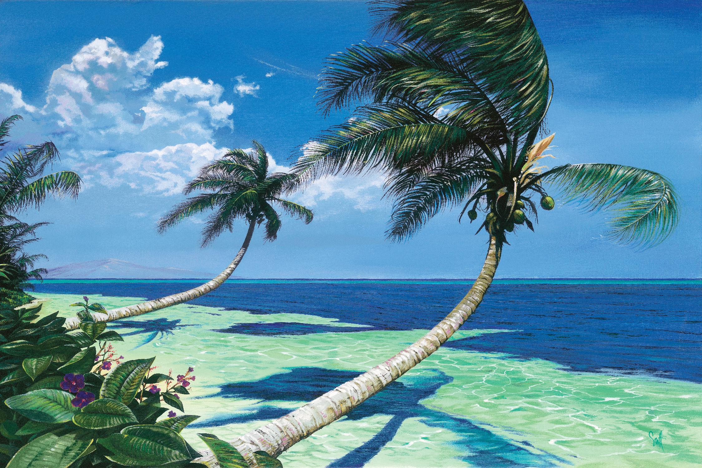 Beckoning Palms by Scott Westmoreland on GIANT ART - turquoise tropical