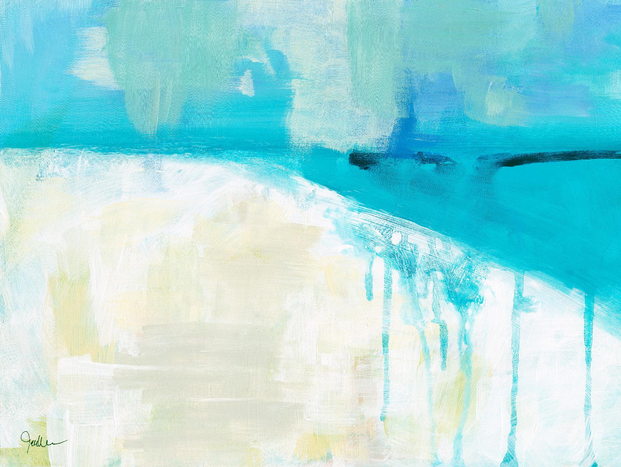 Coastal Blues I by Jan Weiss on GIANT ART - beige abstract