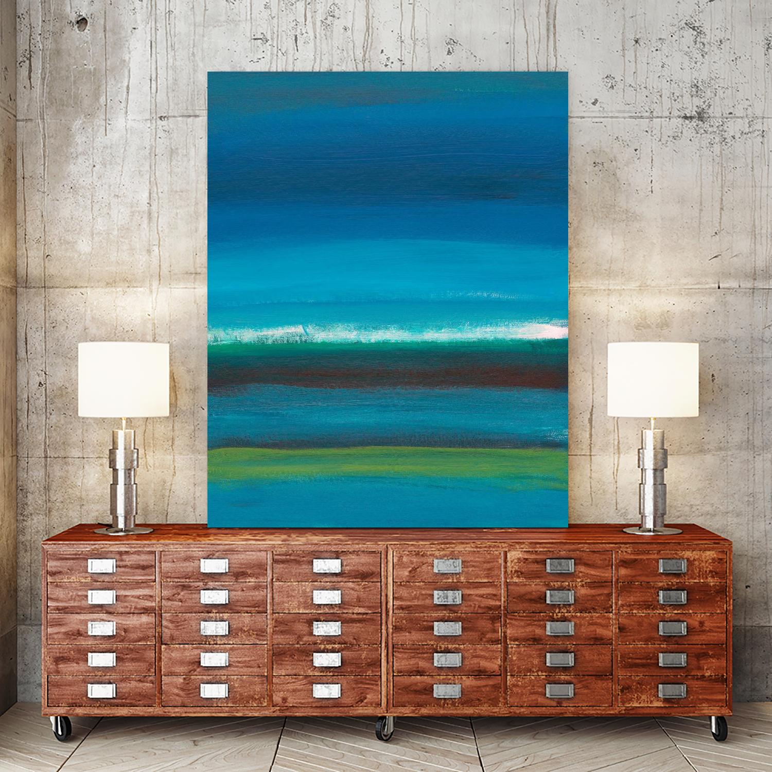 Night Coast One by Jan Weiss on GIANT ART - green abstract