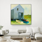 Boat House by Martha Wakefield on GIANT ART - black,white coastal, contemporary, boats