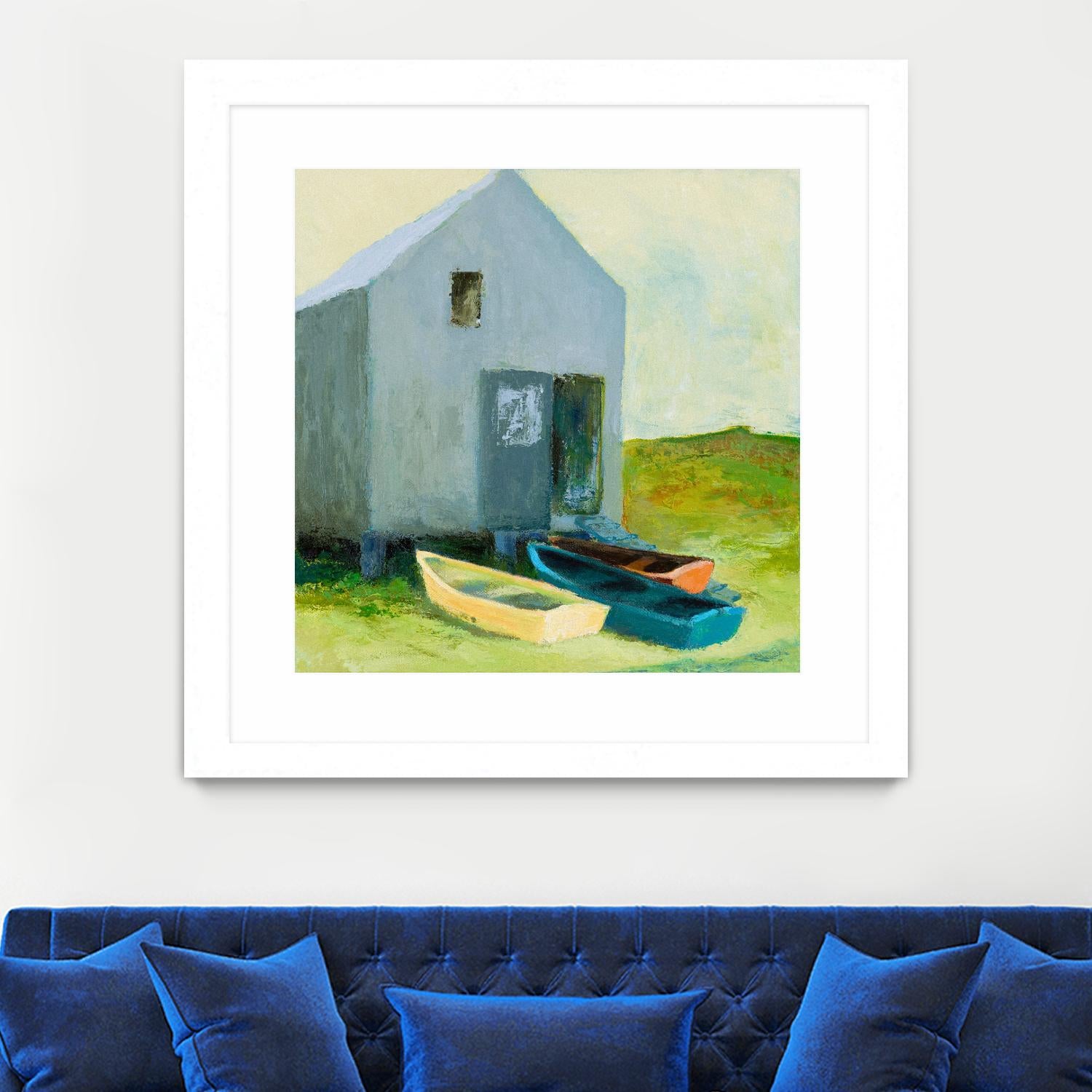 Boat House by Martha Wakefield on GIANT ART - black,white coastal, contemporary, boats