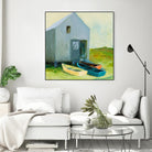 Boat House by Martha Wakefield on GIANT ART - black,white coastal, contemporary, boats