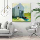 Boat House by Martha Wakefield on GIANT ART - black,white coastal, contemporary, boats