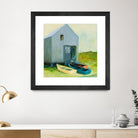Boat House by Martha Wakefield on GIANT ART - black,white coastal, contemporary, boats