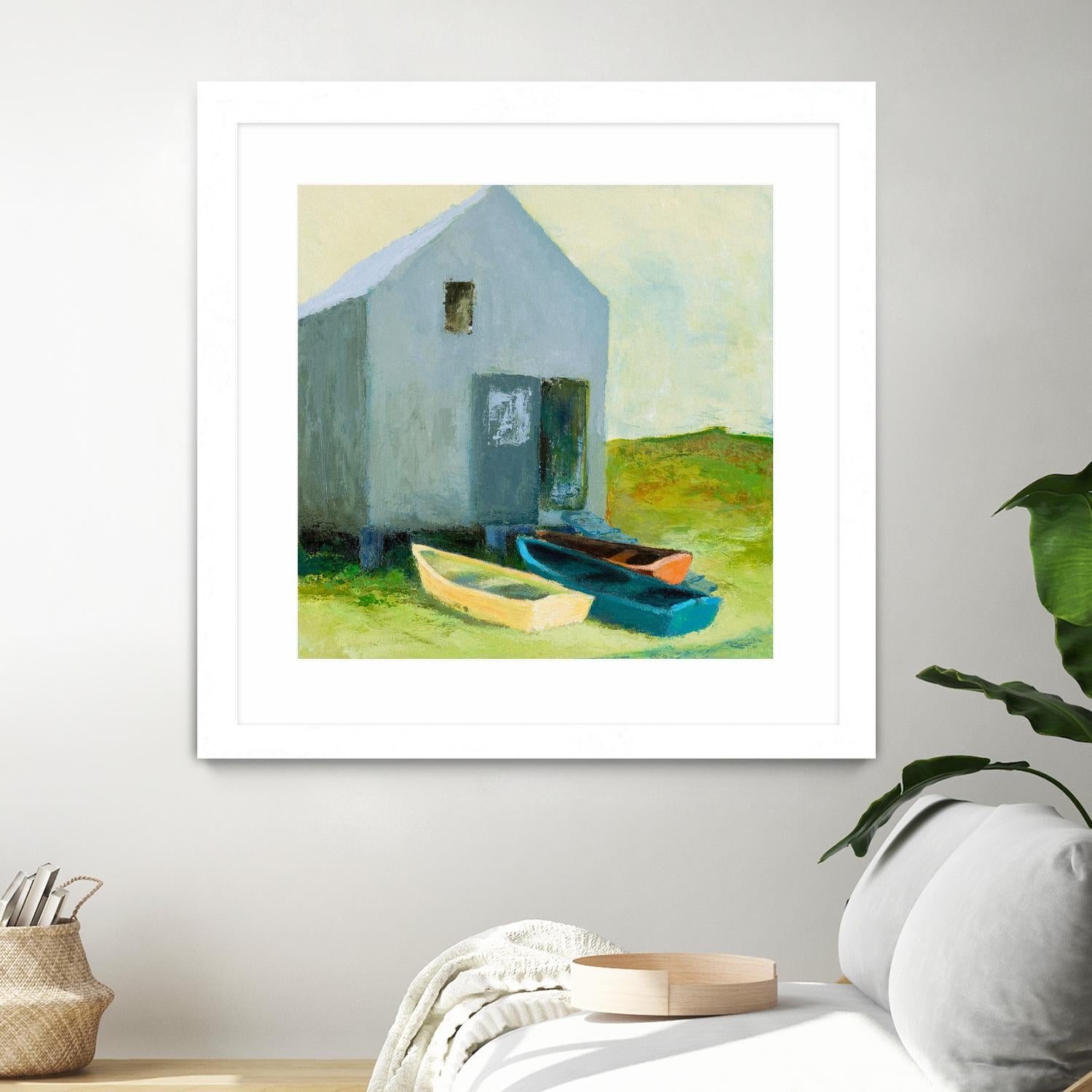 Boat House by Martha Wakefield on GIANT ART - black,white coastal, contemporary, boats