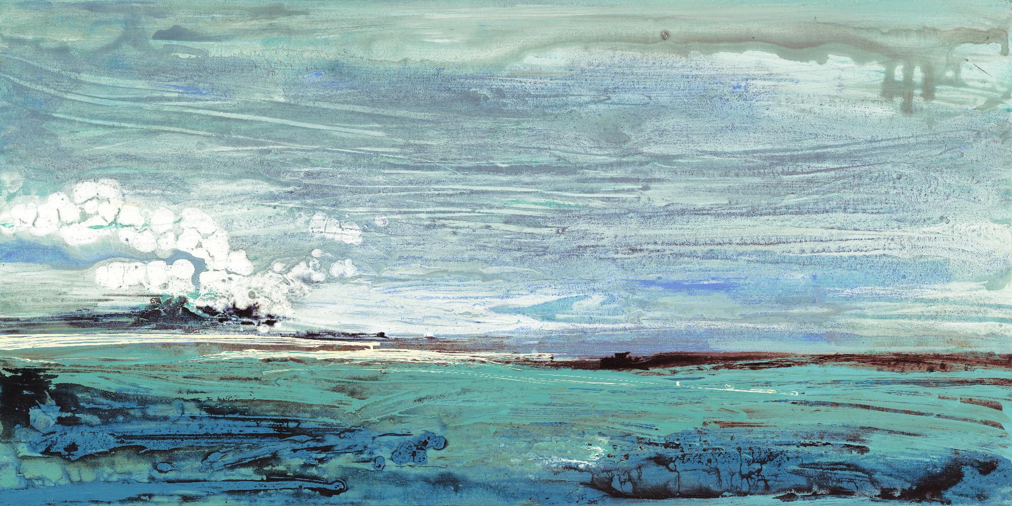 On the Horizon by Beth ten Hove on GIANT ART - turquoise abstract