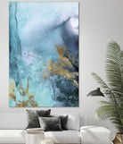 Gold Under the Sea I by Eva Watts on GIANT ART - blue abstract
