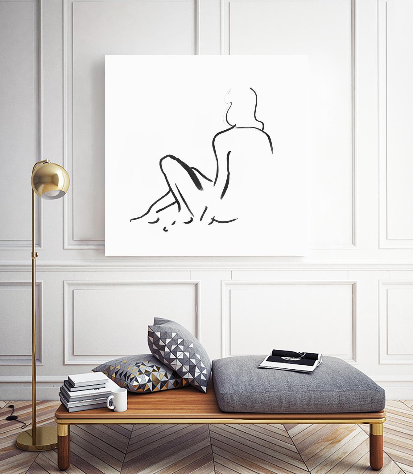 Facade II by Isabelle Z on GIANT ART - white linear drawing 