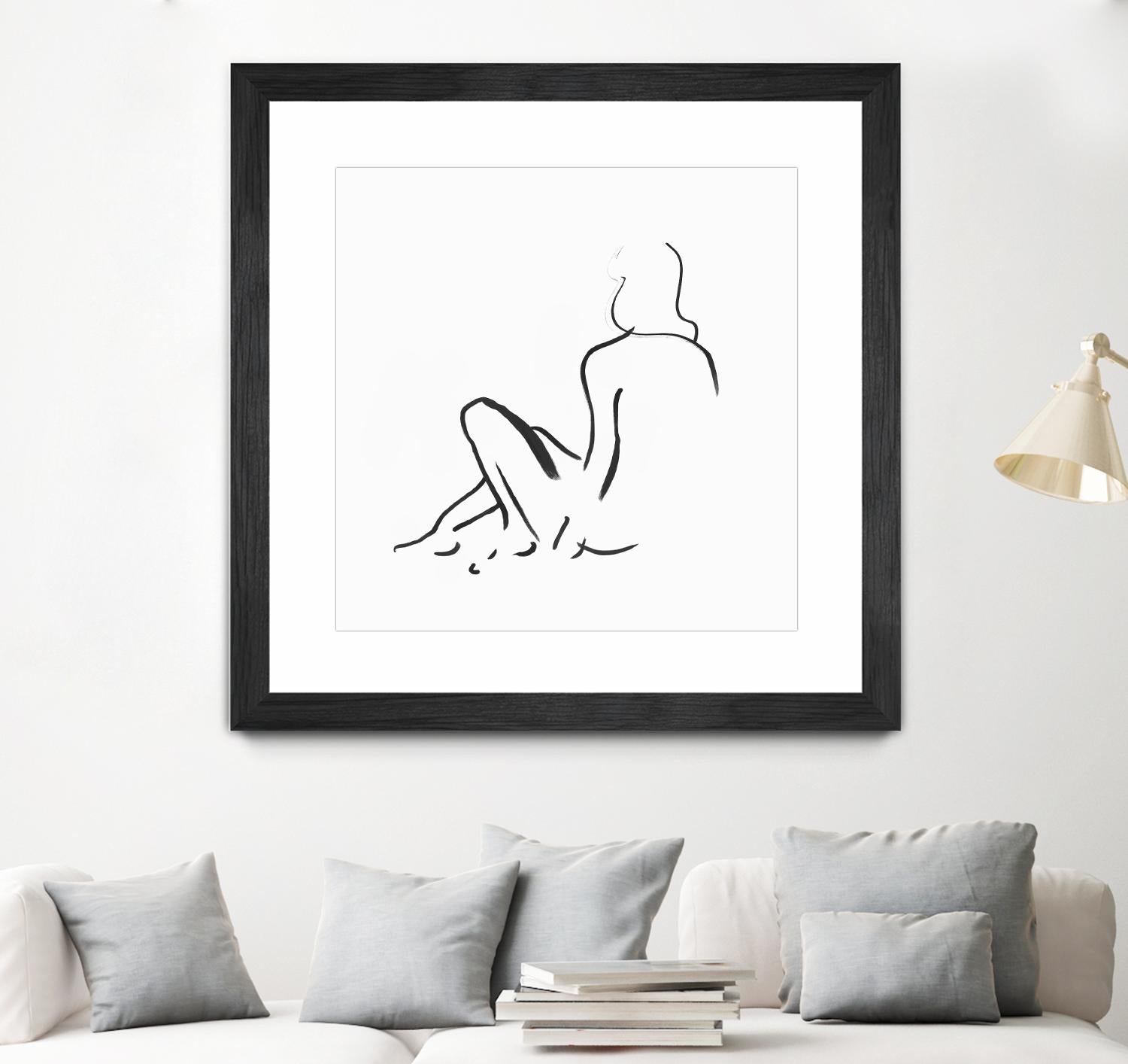 Facade II by Isabelle Z on GIANT ART - white linear drawing 